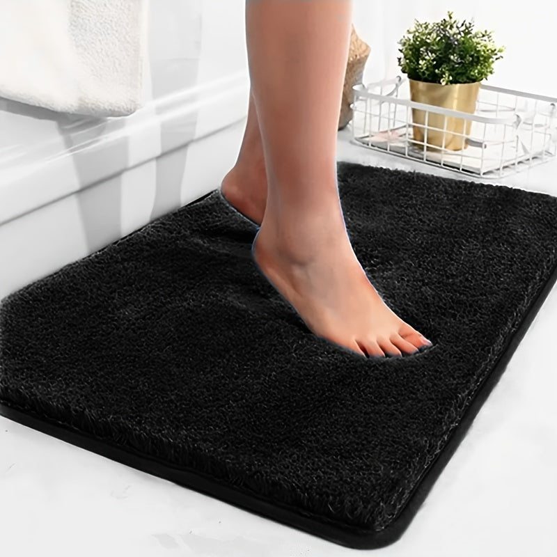1 Thickened Microfiber Fluffy Long Plush Soft Comfort Mat Bathroom Rug Non-Slip Bath Door Mat for Bedroom Living Room Kitchen Floor Mat, Shedding and Fade-Resistant