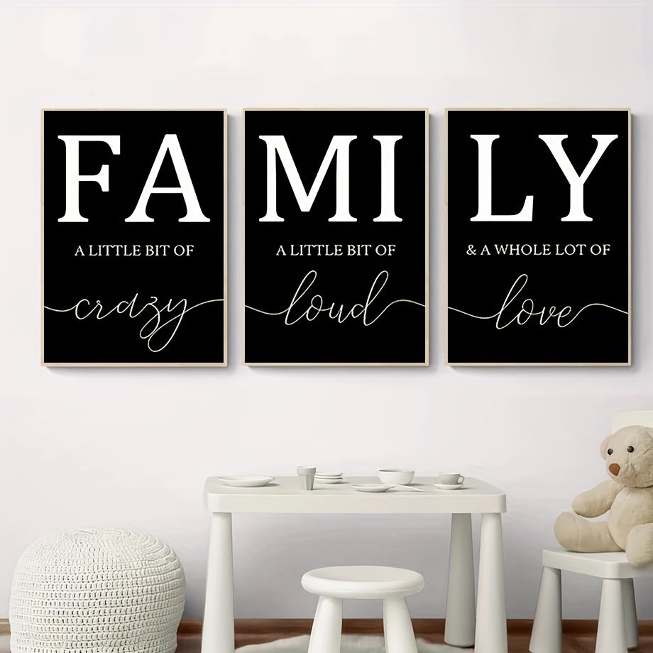 3pcs/set Frameless Home Decoration Luxury Living Room Pictures Decorative Paintings Minimalist Poster Canvas Wall Art Family Writing No Frame