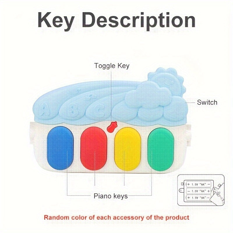 Multifunctional Baby Play Mat with Fitness Gym, Newborn Activity Playmat with Hanging Rattles, Music Box, Kick n Play Piano, Light-Up Keys, Animal & Space Theme, Non-Toxic Plastic, 0-3 Years