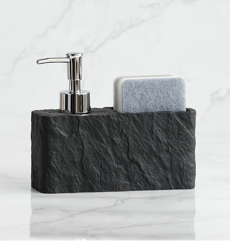 1pc Multi-Functional Soap Dispenser with Sponge Holder - Refillable Empty Bottle for Hand Soap, Shampoo, Shower Gel - Bathroom Accessories, Home Decor, and Furniture for Home Organization