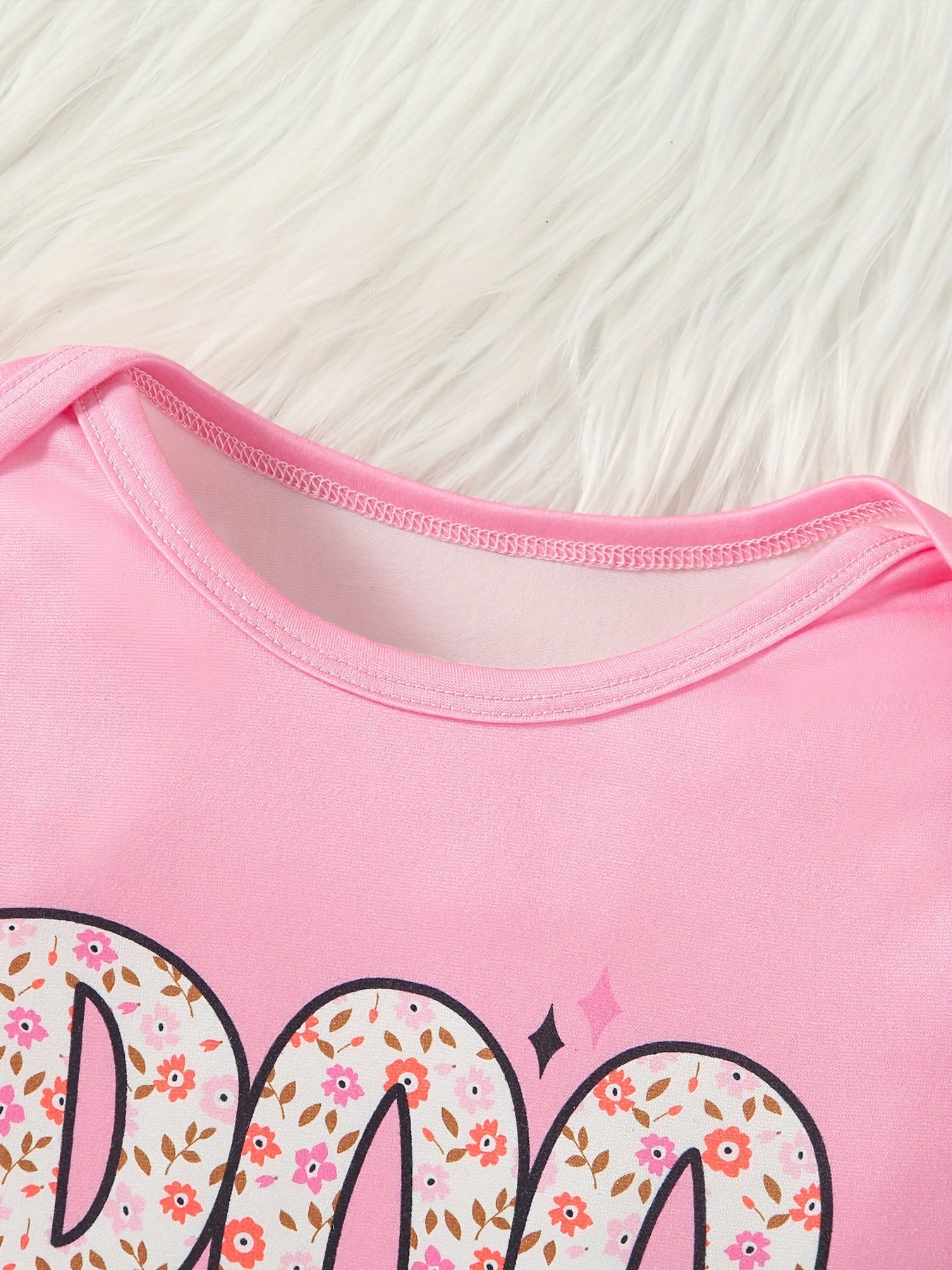 Baby Girl 6pcs Set with Cartoon Cute Letter Pink Clothes Leopard Print Bodysuit, Matching Hat, Pacifier, and Socks, Casual Jumpsuit, Adorable Pink Letter Leopard Pattern, Perfect for Fall/Winter, Baby Girl Clothes, Baby Girl
