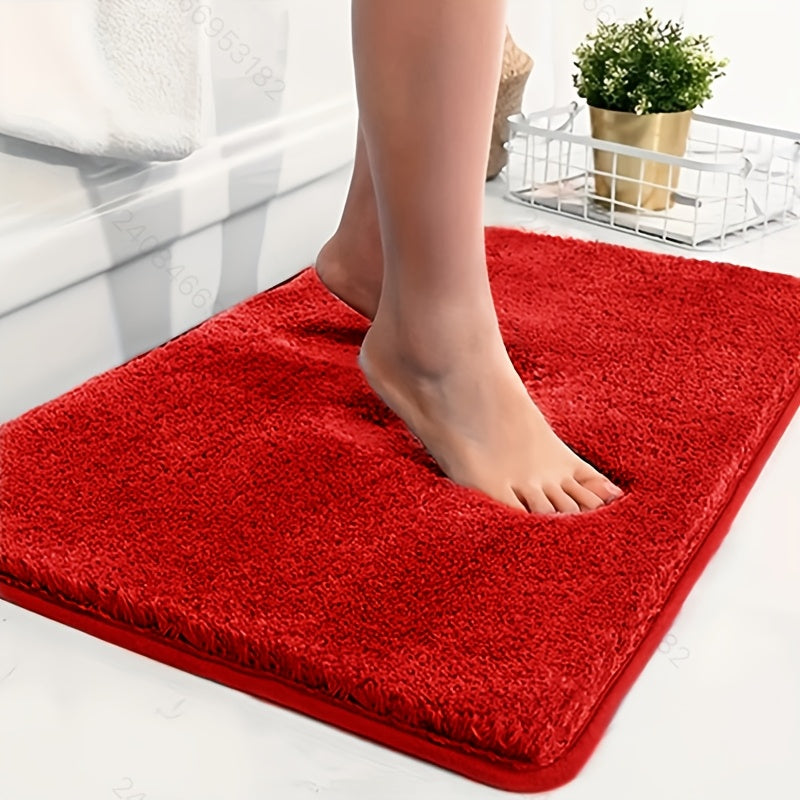 1 Thickened Microfiber Fluffy Long Plush Soft Comfort Mat Bathroom Rug Non-Slip Bath Door Mat for Bedroom Living Room Kitchen Floor Mat, Shedding and Fade-Resistant