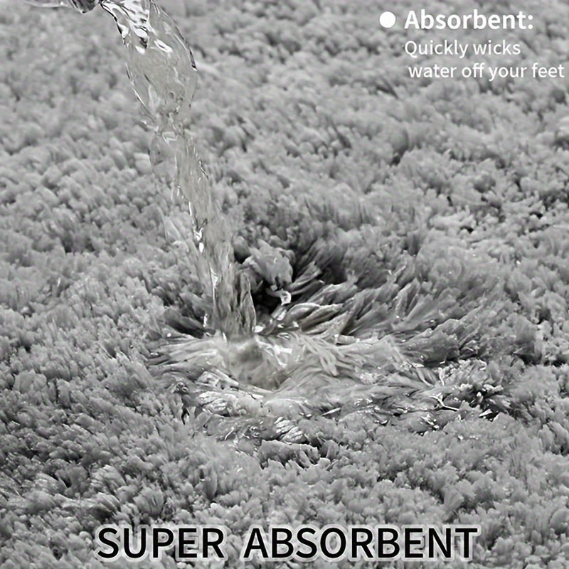 1 Thickened Microfiber Fluffy Long Plush Soft Comfort Mat Bathroom Rug Non-Slip Bath Door Mat for Bedroom Living Room Kitchen Floor Mat, Shedding and Fade-Resistant