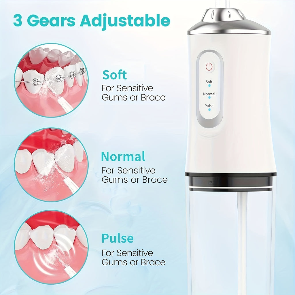 Electric Water Flossers For Teeth, Whitening Dental Oral Irrigator With 4 Jet Tips Nozzles, Waterproof Whitening Teeth Brush Kit At Home And Travel