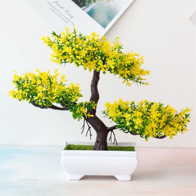 1pc, Artificial Realistic Artificial Bonsai Tree In Small Pot For Home Table Decoration Decoration Garden Arrangement Ornaments