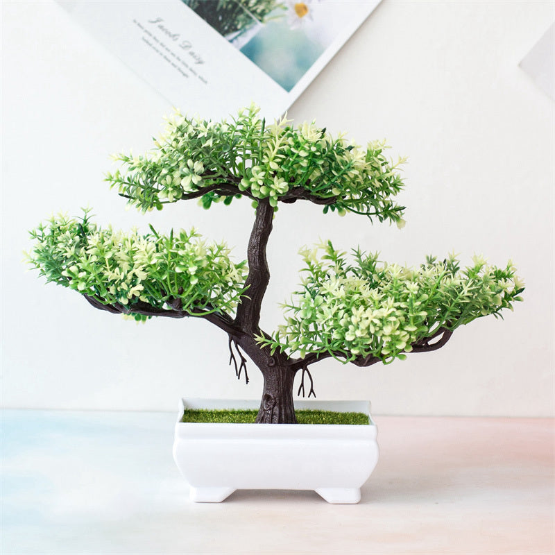 1pc, Artificial Realistic Artificial Bonsai Tree In Small Pot For Home Table Decoration Decoration Garden Arrangement Ornaments