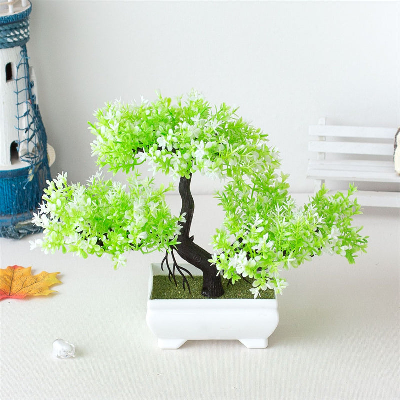 1pc, Artificial Realistic Artificial Bonsai Tree In Small Pot For Home Table Decoration Decoration Garden Arrangement Ornaments