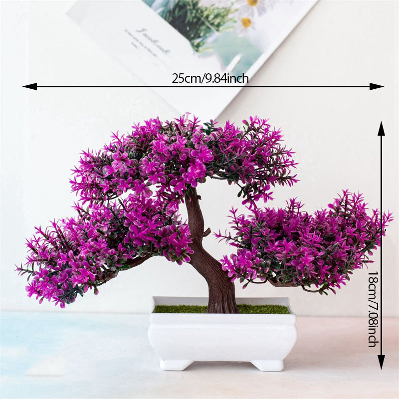 1pc, Artificial Realistic Artificial Bonsai Tree In Small Pot For Home Table Decoration Decoration Garden Arrangement Ornaments