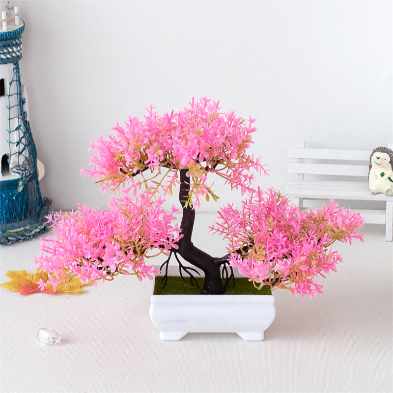 1pc, Artificial Realistic Artificial Bonsai Tree In Small Pot For Home Table Decoration Decoration Garden Arrangement Ornaments