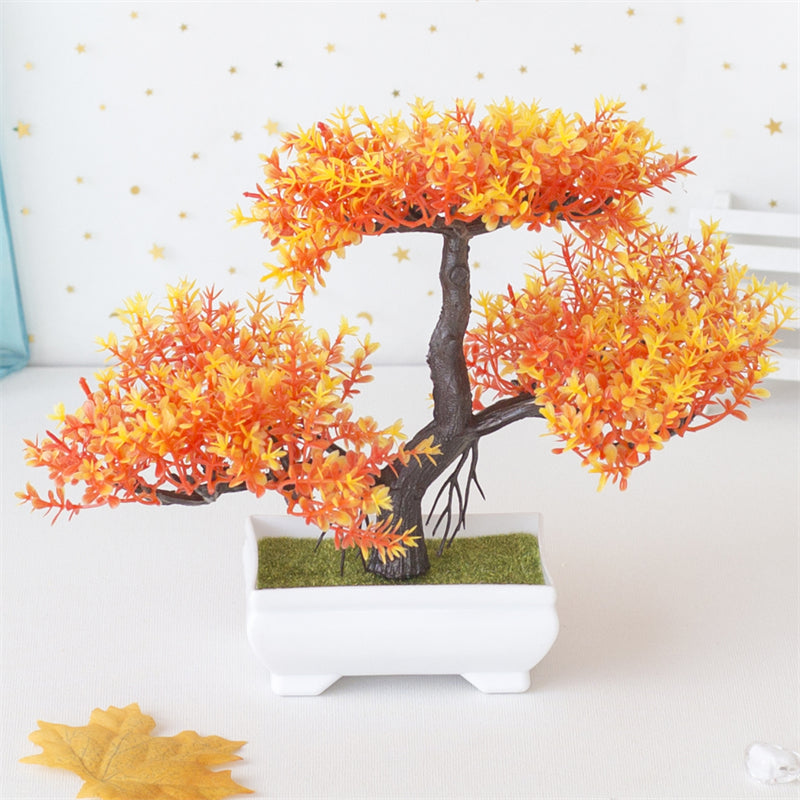 1pc, Artificial Realistic Artificial Bonsai Tree In Small Pot For Home Table Decoration Decoration Garden Arrangement Ornaments