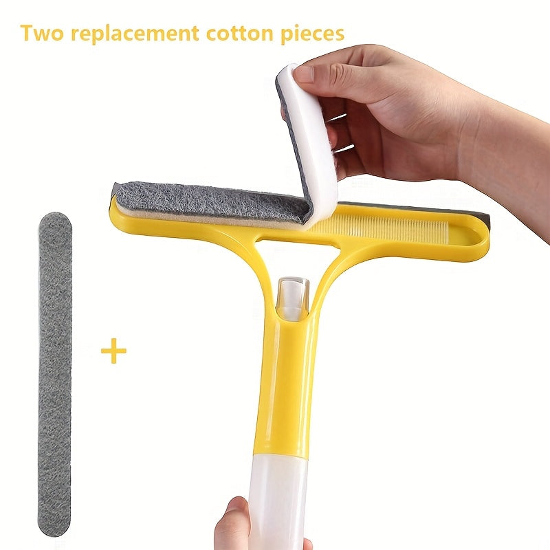 3-in-1 & Mirror Scraper with Removable Microfiber Cloth - Heavy-Duty Plastic Bathroom Window Cleaner, Door, Scraper, and Wiper - No Electricity Needed, Ideal for Home Use
