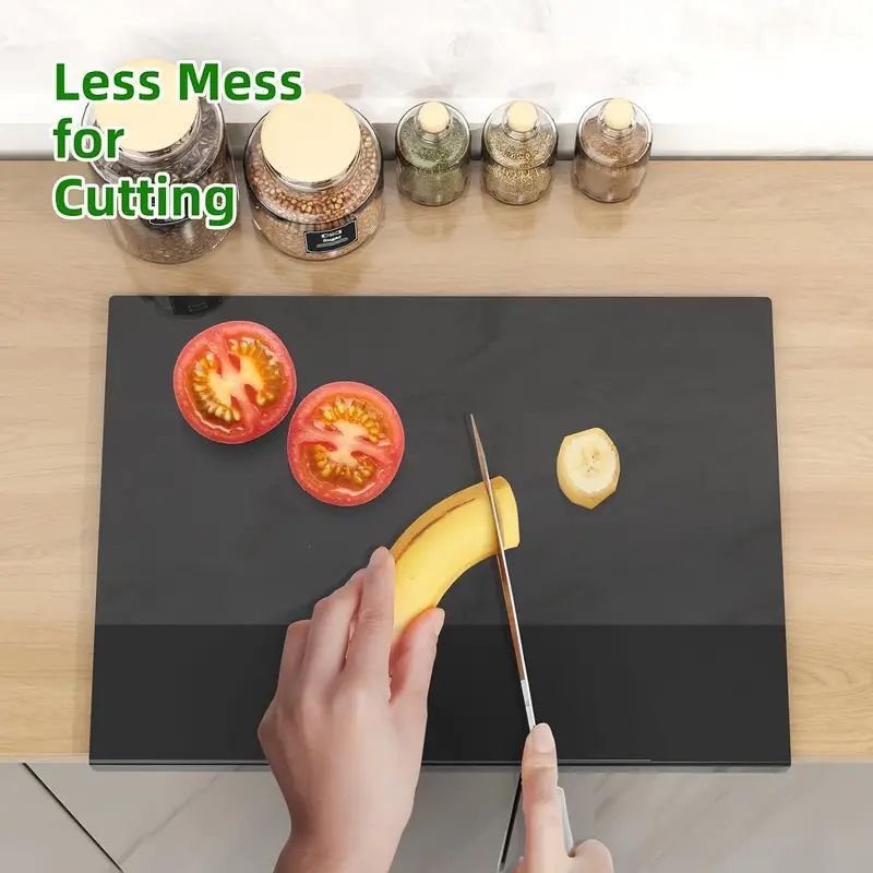1pc, Cutting Board, Chopping Board, Anti-Slip Acrylic Black Transparent Cutting Board For Kitchen Home Restaurant, Cutting Board For Countertop Protector, Fruit Cutting Board, Kitchen Utensils, Mother's Day Gifts Kitchen Acce