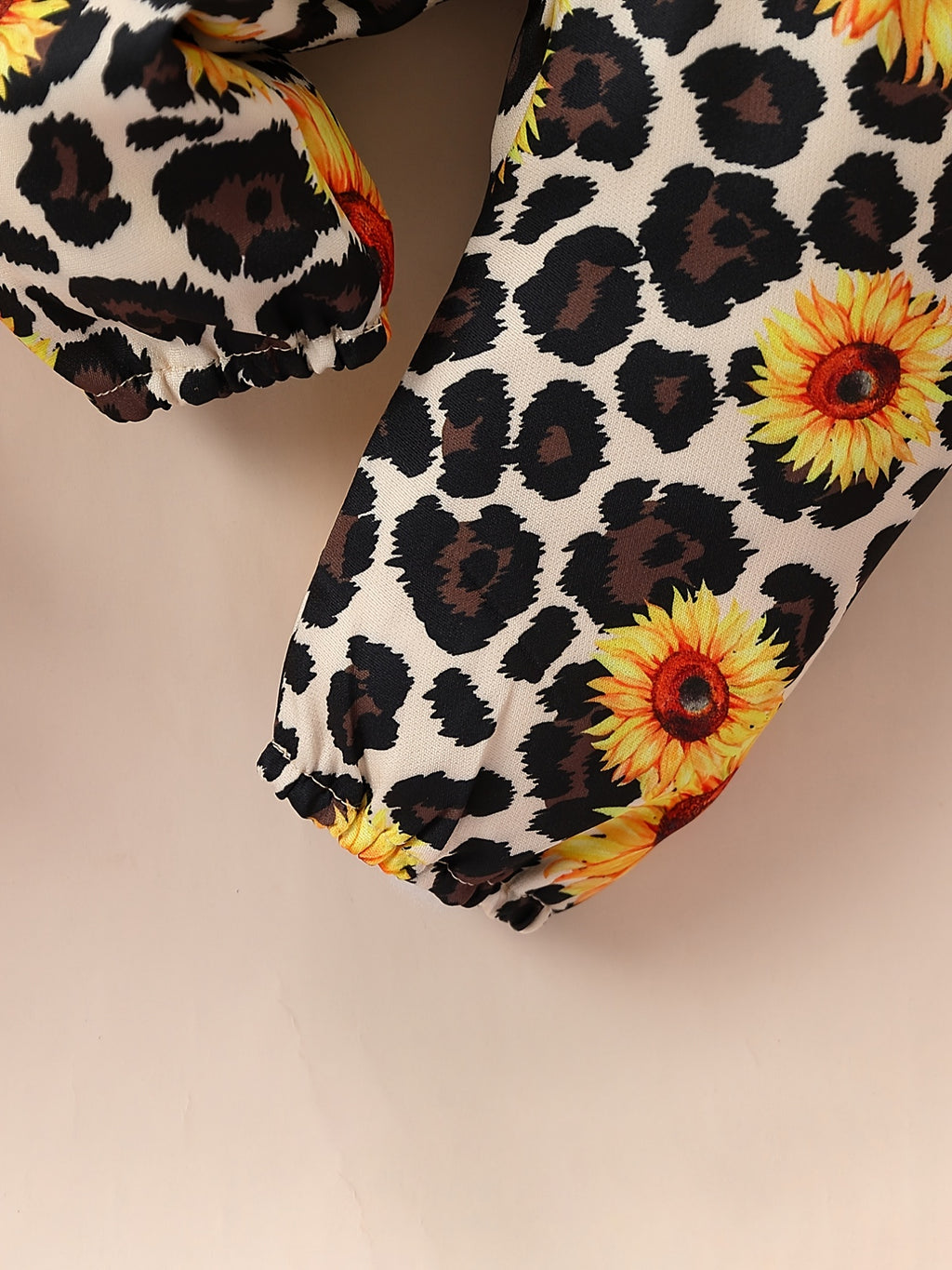 Cute Baby 3pcs Outfits - Floral/leopard Pants & Ruffle Long Sleeve Infant Romper & Headband Set Outdoor Set