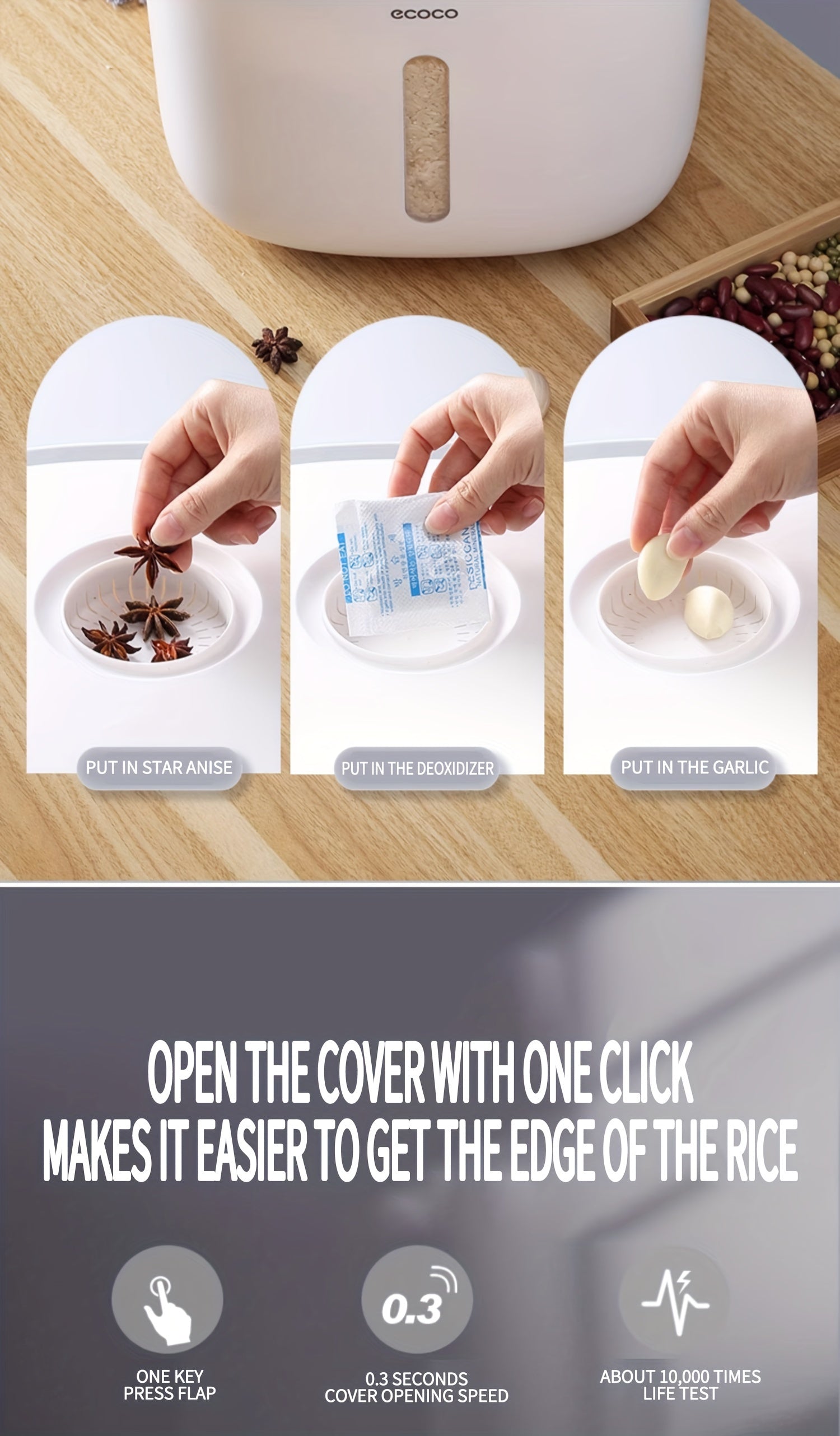 1pc Cylinder Rice Bucket, Insect-proof And Moisture-proof Thickened Containers For Rice, Cereals, Grains, Flours, Pet Food, Household Airtight Rice Dispenser, Food Storage Jar, Home Kitchen Supplies