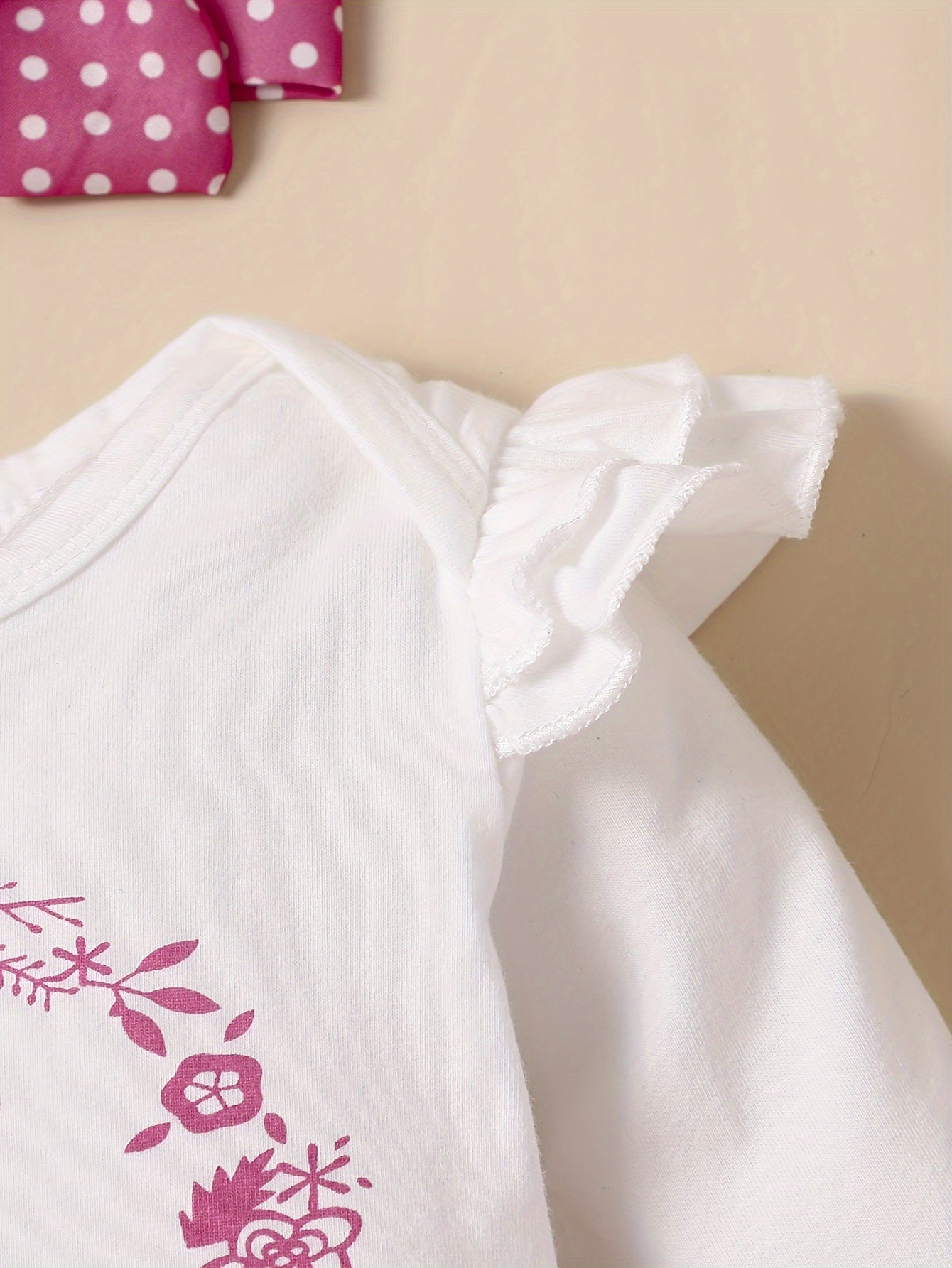 2pcs Baby Girl's Stylish Set, "Isn't She Lovely" Print Long Sleeve Onesie + Polka Dot Pants, Comfy Trendy Outfit Outdoor Clothing