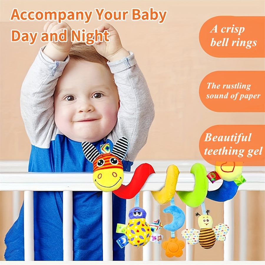 1pc of Baby Toy Stroller Pendant, a Donkey with a Spiral Plush Ribbon in Random Colors, Suitable for Hanging. A Ringing Toy for Infants Aged 0-3, Perfect As a Thanksgiving Gift, Christmas Present, Easter Surprise, Or Hallowee