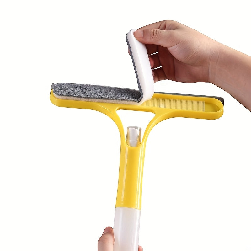 3-in-1 & Mirror Scraper with Removable Microfiber Cloth - Heavy-Duty Plastic Bathroom Window Cleaner, Door, Scraper, and Wiper - No Electricity Needed, Ideal for Home Use