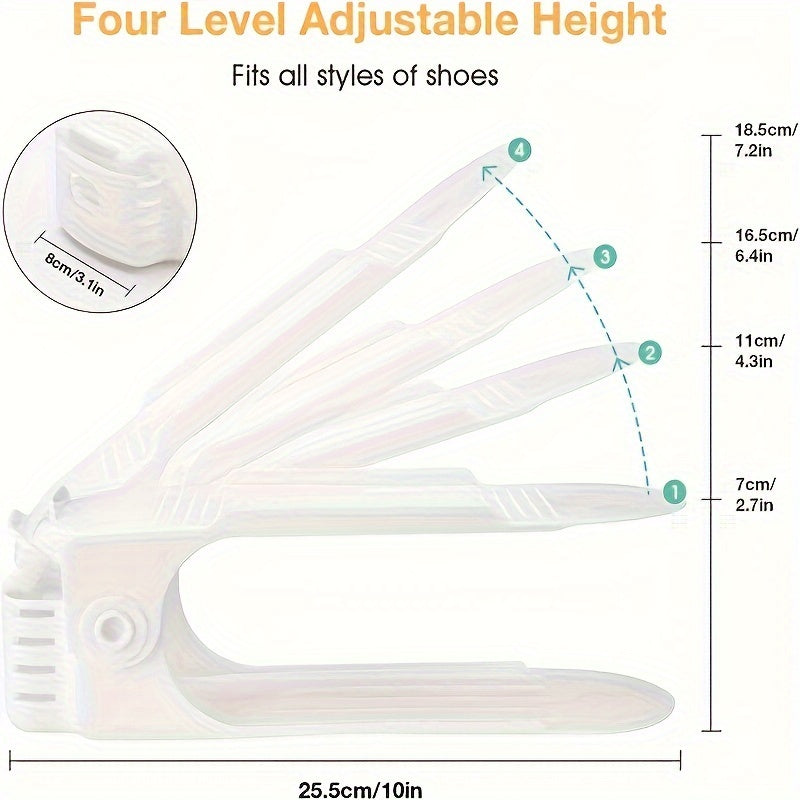 10pcs Adjustable Creative Storage Shoe Rack - Space-Saving Organizer for Entryway, Hallway, Living Room, Bedroom, Bathroom - Convenient Storage Solution for Home and Dormitory with Easy Assembly and Durable Plastic Constructi