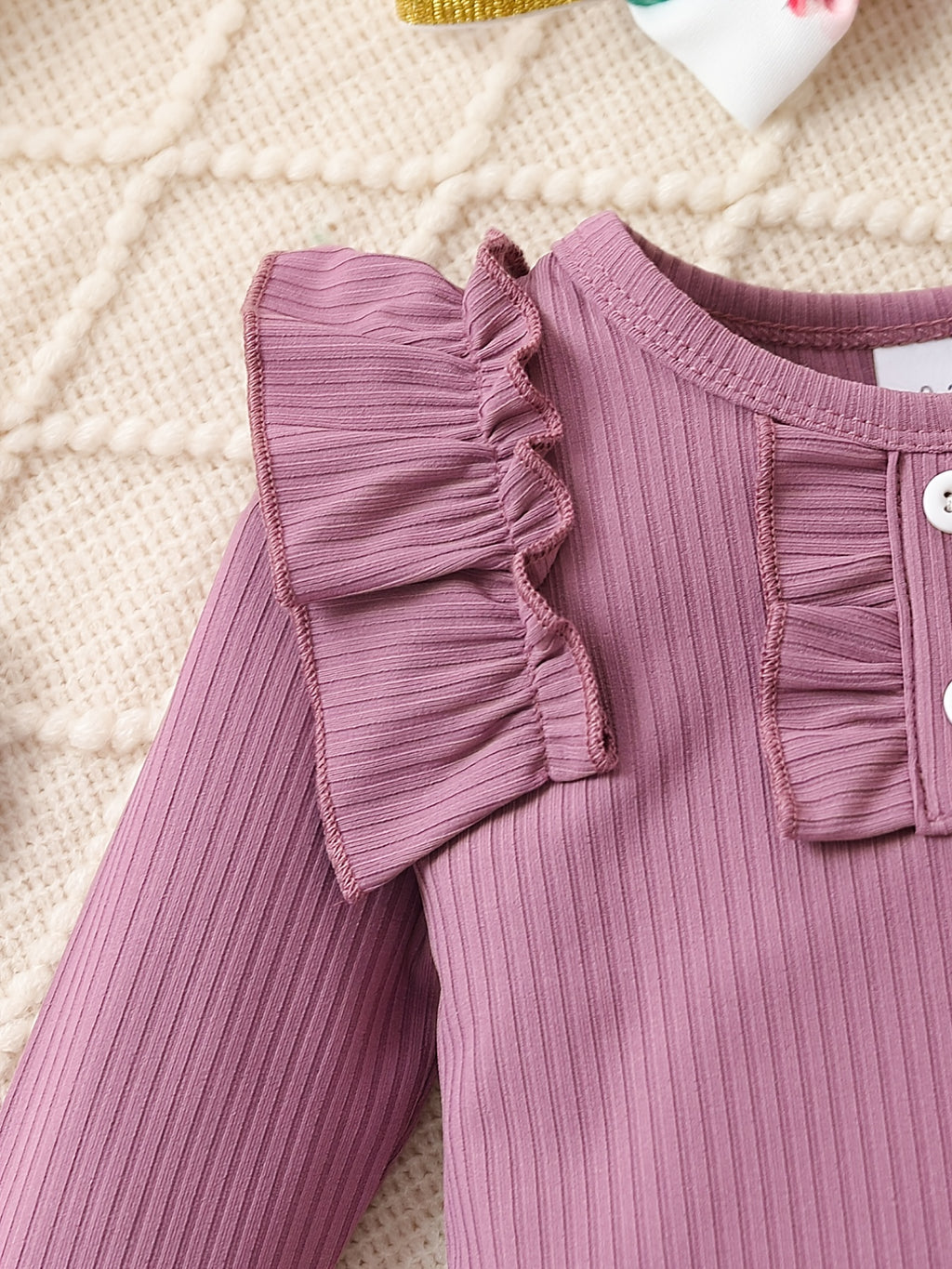 Cute Baby 3pcs Outfits - Floral/leopard Pants & Ruffle Long Sleeve Infant Romper & Headband Set Outdoor Set