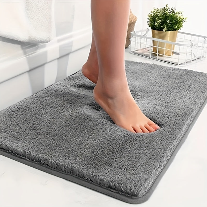 1 Thickened Microfiber Fluffy Long Plush Soft Comfort Mat Bathroom Rug Non-Slip Bath Door Mat for Bedroom Living Room Kitchen Floor Mat, Shedding and Fade-Resistant
