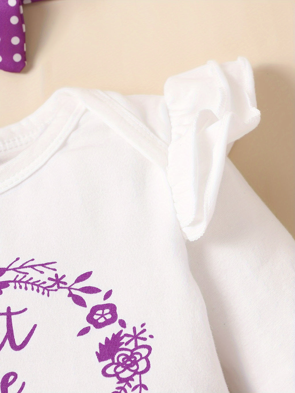 2pcs Baby Girl's Stylish Set, "Isn't She Lovely" Print Long Sleeve Onesie + Polka Dot Pants, Comfy Trendy Outfit Outdoor Clothing