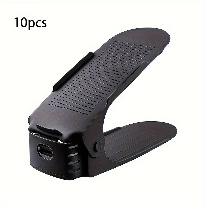 10pcs Adjustable Creative Storage Shoe Rack - Space-Saving Organizer for Entryway, Hallway, Living Room, Bedroom, Bathroom - Convenient Storage Solution for Home and Dormitory with Easy Assembly and Durable Plastic Constructi