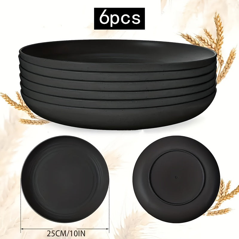 6pcs PP Material Plates, Unbreakable, Household Dining Plates, Fruit Plates, Snack Plates, Dessert Plates, For Home Kitchen Restaurant Picnic Camping Party, Party Supplies, Tableware Accessories