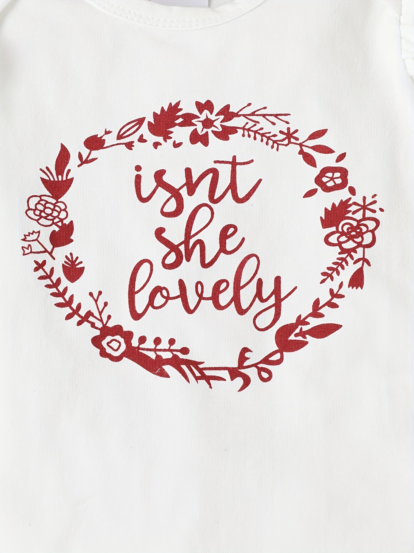 2pcs Baby Girl's Stylish Set, "Isn't She Lovely" Print Long Sleeve Onesie + Polka Dot Pants, Comfy Trendy Outfit Outdoor Clothing