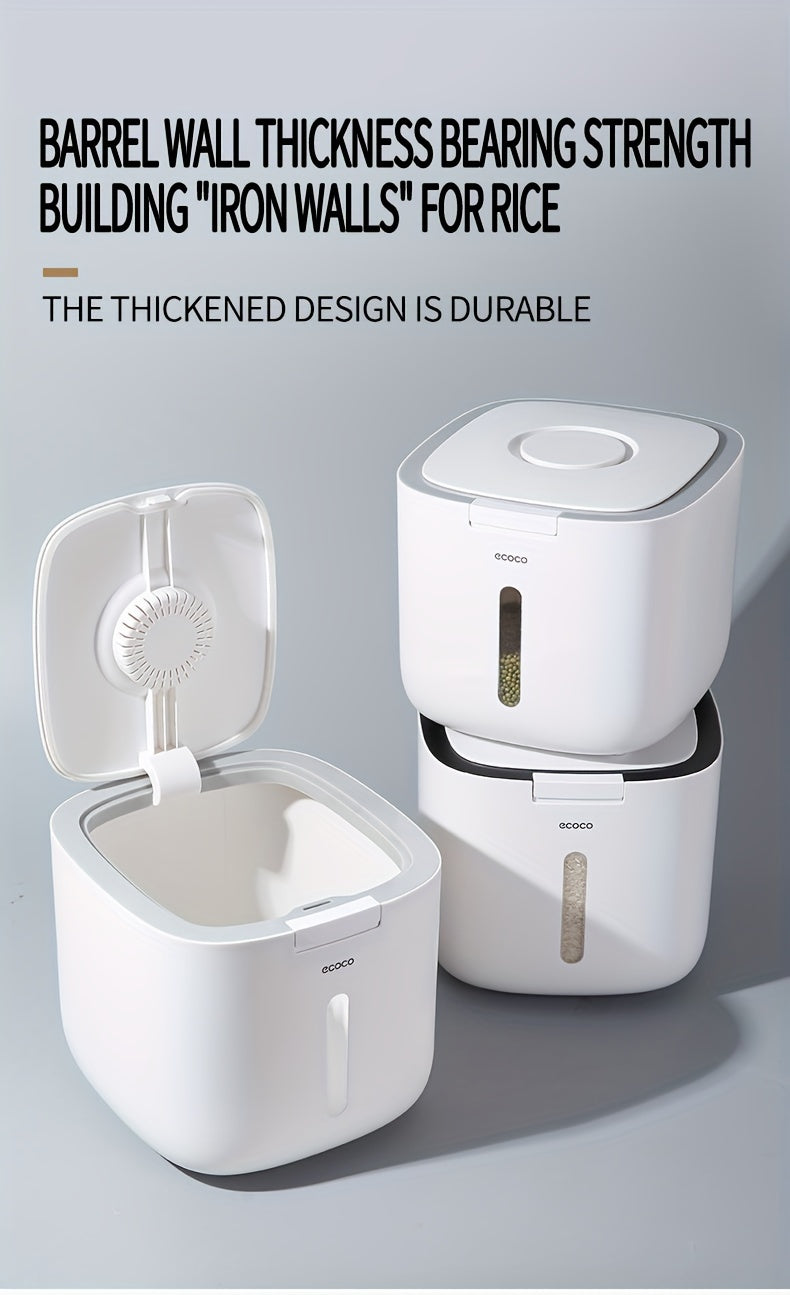 1pc Cylinder Rice Bucket, Insect-proof And Moisture-proof Thickened Containers For Rice, Cereals, Grains, Flours, Pet Food, Household Airtight Rice Dispenser, Food Storage Jar, Home Kitchen Supplies