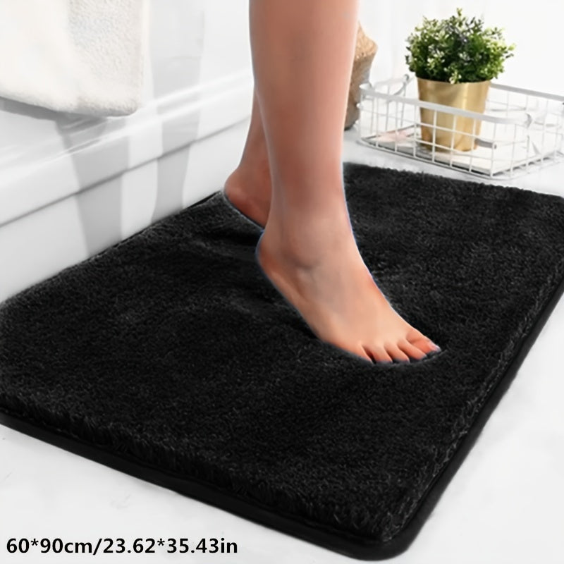 1 Thickened Microfiber Fluffy Long Plush Soft Comfort Mat Bathroom Rug Non-Slip Bath Door Mat for Bedroom Living Room Kitchen Floor Mat, Shedding and Fade-Resistant