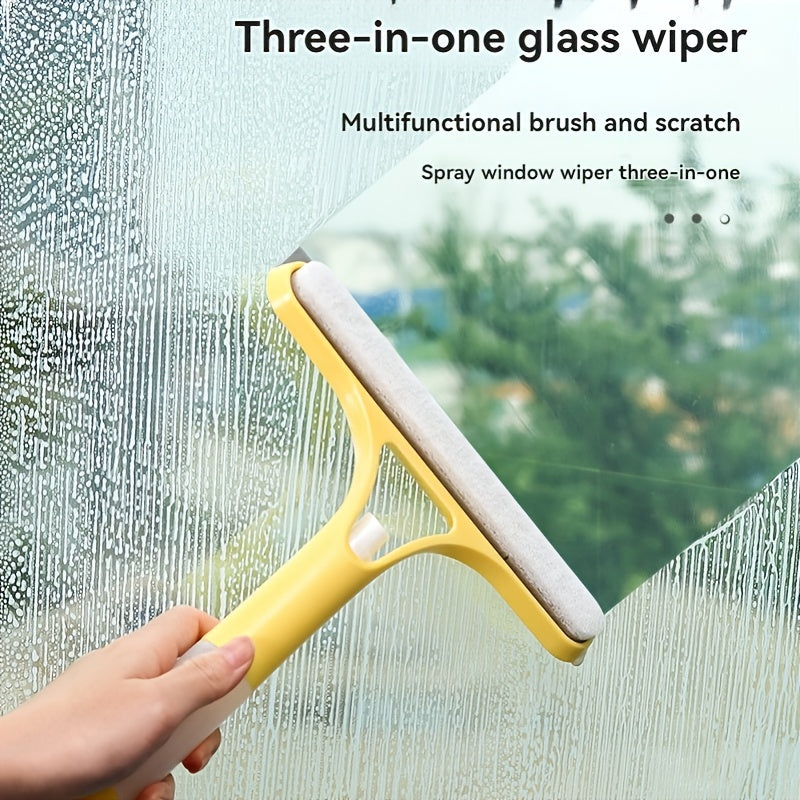 3-in-1 & Mirror Scraper with Removable Microfiber Cloth - Heavy-Duty Plastic Bathroom Window Cleaner, Door, Scraper, and Wiper - No Electricity Needed, Ideal for Home Use