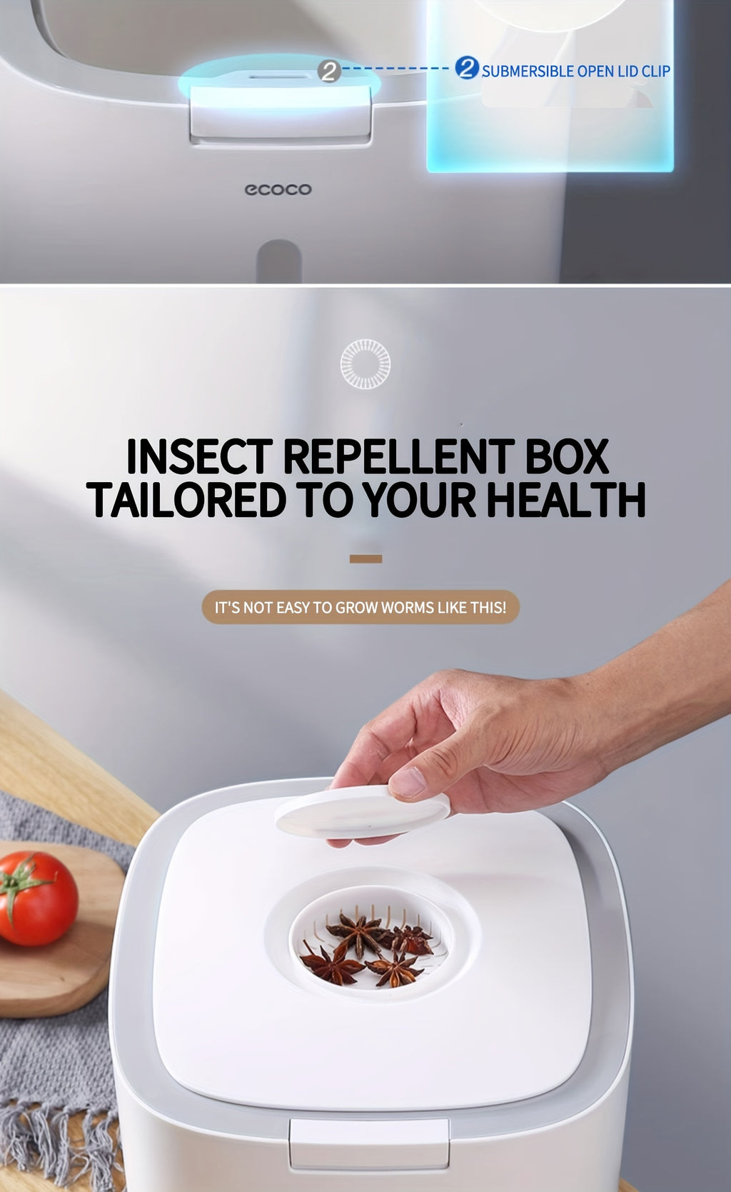 1pc Cylinder Rice Bucket, Insect-proof And Moisture-proof Thickened Containers For Rice, Cereals, Grains, Flours, Pet Food, Household Airtight Rice Dispenser, Food Storage Jar, Home Kitchen Supplies