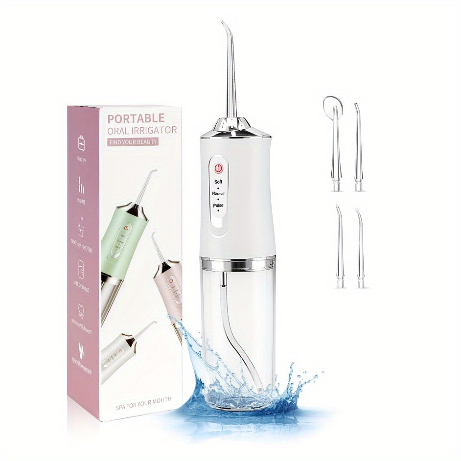 Electric Water Flossers For Teeth, Whitening Dental Oral Irrigator With 4 Jet Tips Nozzles, Waterproof Whitening Teeth Brush Kit At Home And Travel