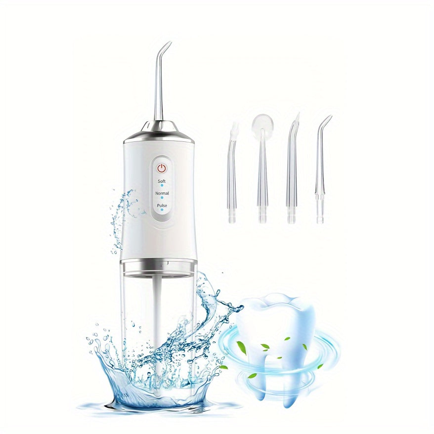 Electric Water Flossers For Teeth, Whitening Dental Oral Irrigator With 4 Jet Tips Nozzles, Waterproof Whitening Teeth Brush Kit At Home And Travel