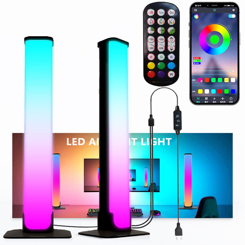 RGB Smart LED Light Bars, 2pcs/set USB Desktop Atmosphere Lights, Night Light, Rhythm Lamp, Wireless APP Remote Control, Music Sync Backing For Game TV, Home Decor Living Room, Wedding Decor, Desk Office Accessories, Camping,
