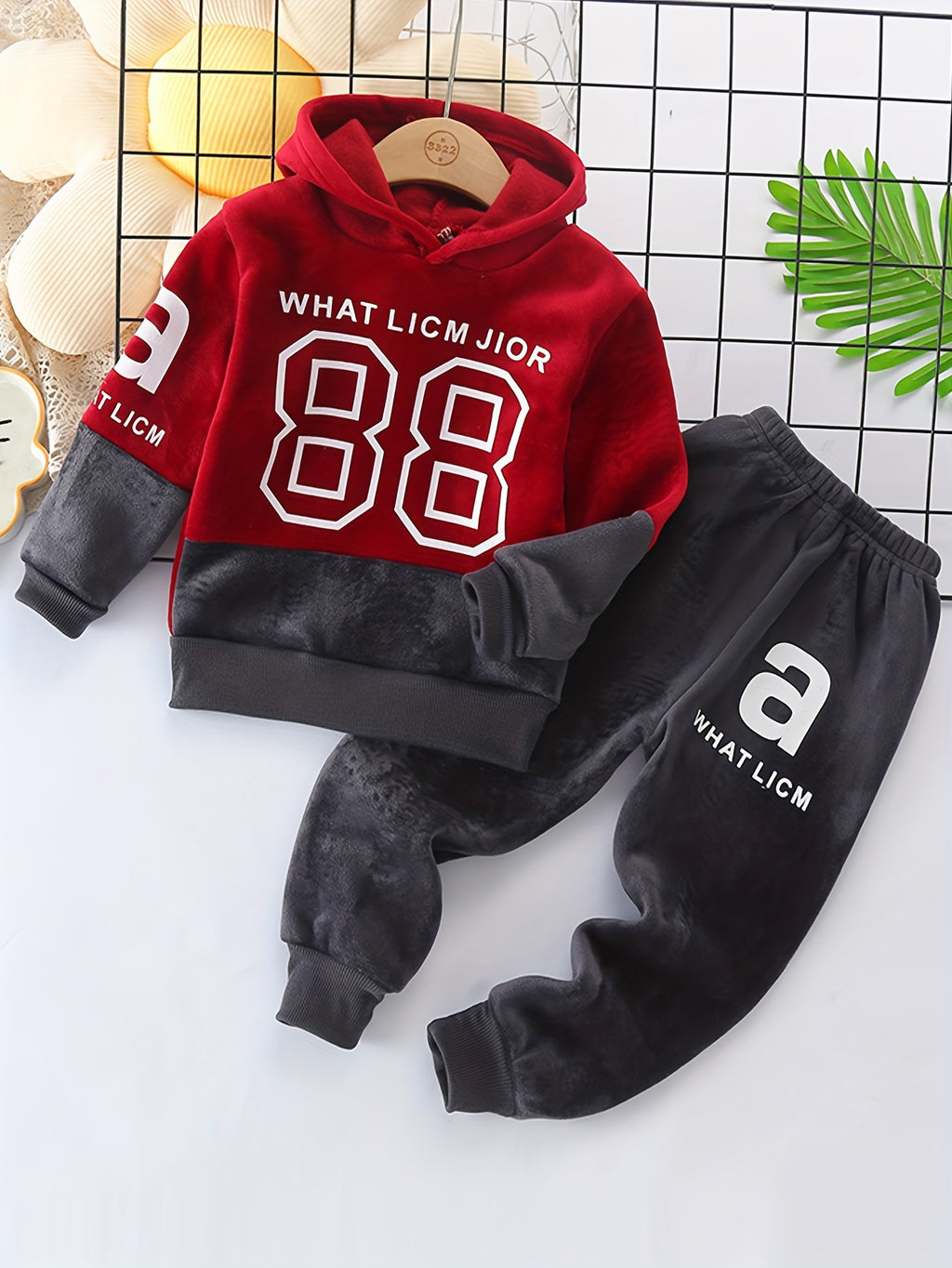 Kids Stylish Sports Outfits, Trendy Letters Print Long Sleeve Hoodie Pants Set, Baby Boy's Autumn And Winter Clothes, Outdoor Cloth