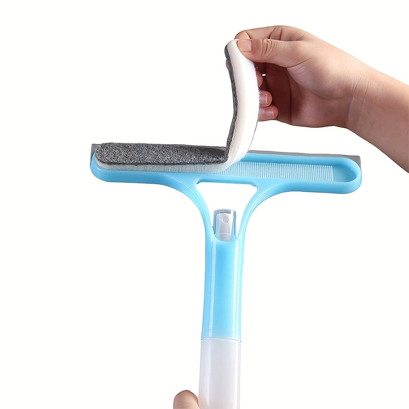 3-in-1 & Mirror Scraper with Removable Microfiber Cloth - Heavy-Duty Plastic Bathroom Window Cleaner, Door, Scraper, and Wiper - No Electricity Needed, Ideal for Home Use