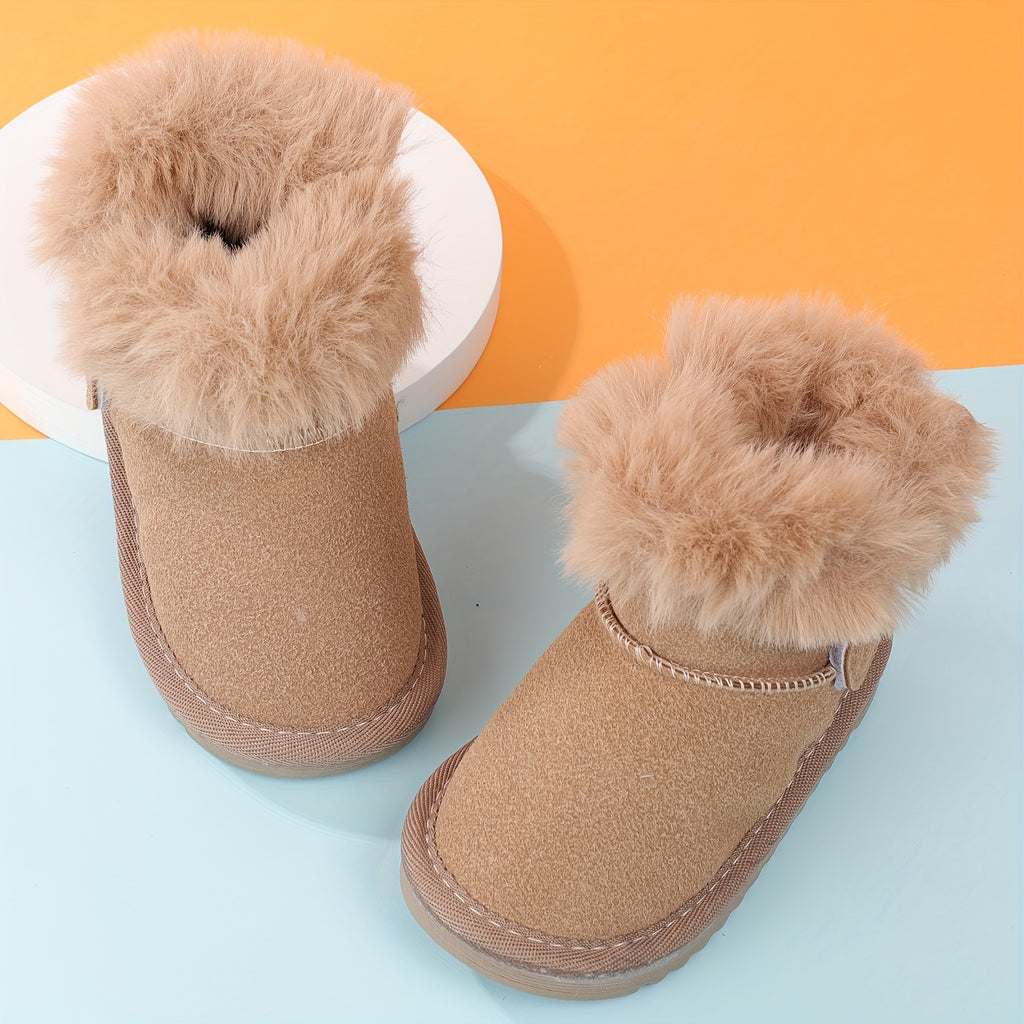 Comfortable Snow Boots For Baby Girls, Soft Warm Plus Fleece Boots For Outdoor Walking Hiking, Winter
