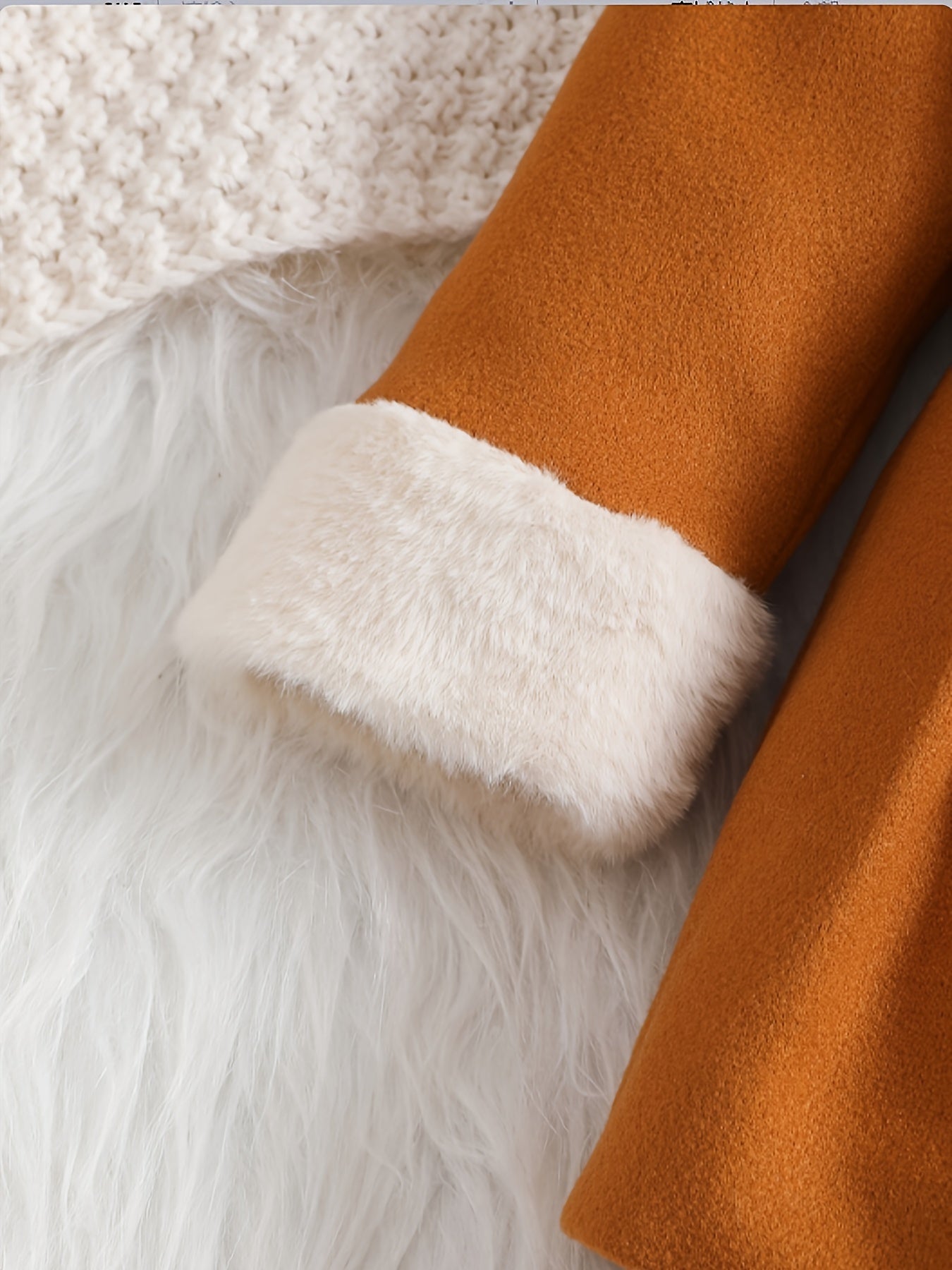 Baby's Elegant Fuzzy Collar Belted Coat, Button Front Warm Overcoat, Baby Girl's Clothing For Fall Winter Outdoor