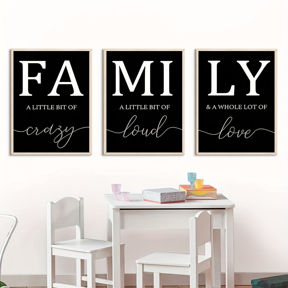 3pcs/set Frameless Home Decoration Luxury Living Room Pictures Decorative Paintings Minimalist Poster Canvas Wall Art Family Writing No Frame
