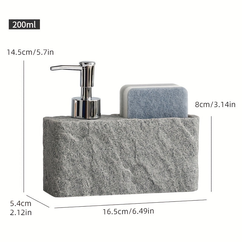 1pc Multi-Functional Soap Dispenser with Sponge Holder - Refillable Empty Bottle for Hand Soap, Shampoo, Shower Gel - Bathroom Accessories, Home Decor, and Furniture for Home Organization