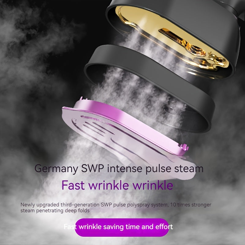 British Standard CY-601 Iron, Professional Level Handheld Ironing Machine with Large Capacity Water Tank, Supercharged Steam, Flat Perm/Hanging Perm, Dry and Wet Comfort for All Fabrics, No Battery Needed, 220-240V, British P