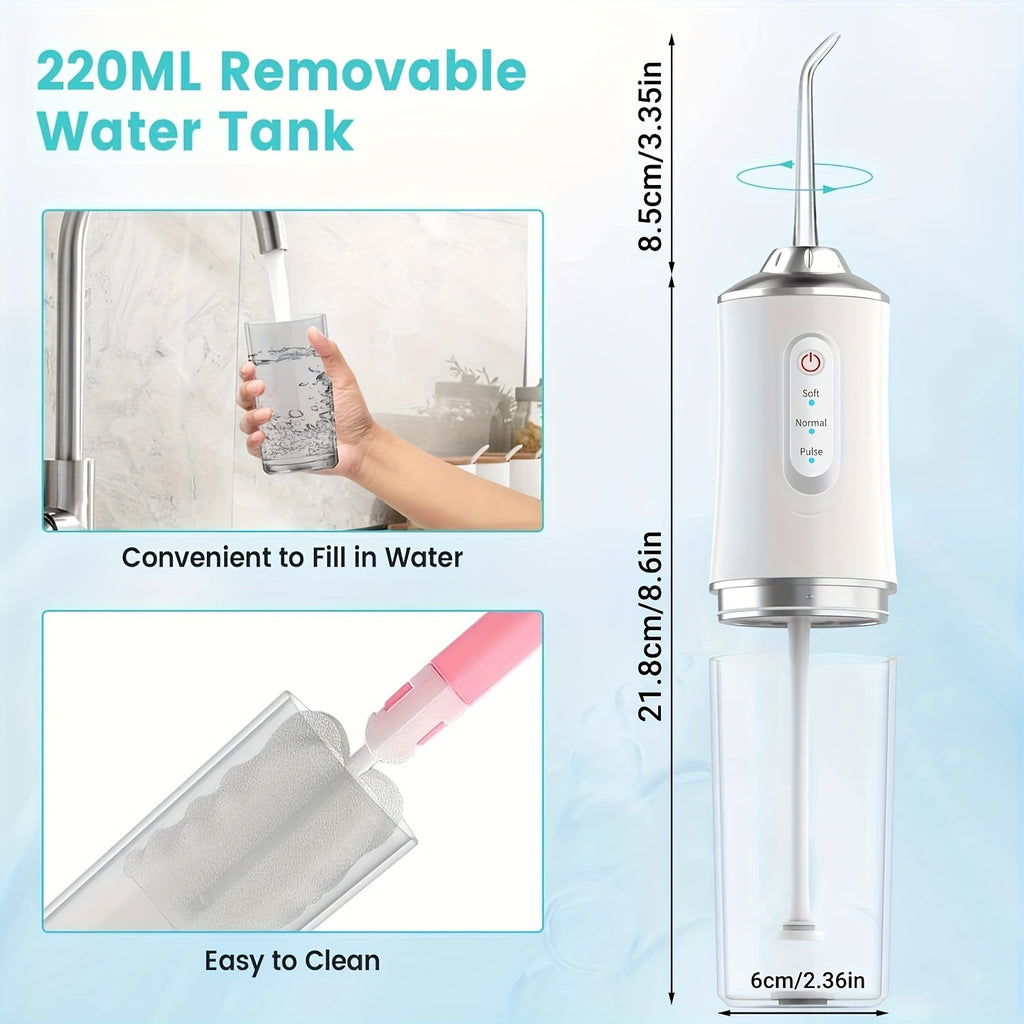 Electric Water Flossers For Teeth, Whitening Dental Oral Irrigator With 4 Jet Tips Nozzles, Waterproof Whitening Teeth Brush Kit At Home And Travel