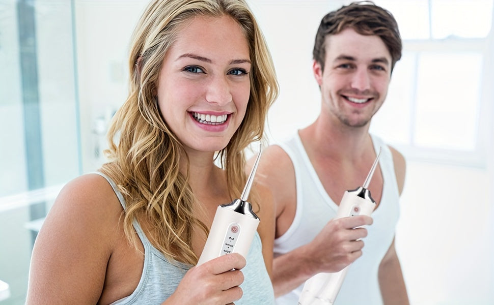 Electric Water Flossers For Teeth, Whitening Dental Oral Irrigator With 4 Jet Tips Nozzles, Waterproof Whitening Teeth Brush Kit At Home And Travel