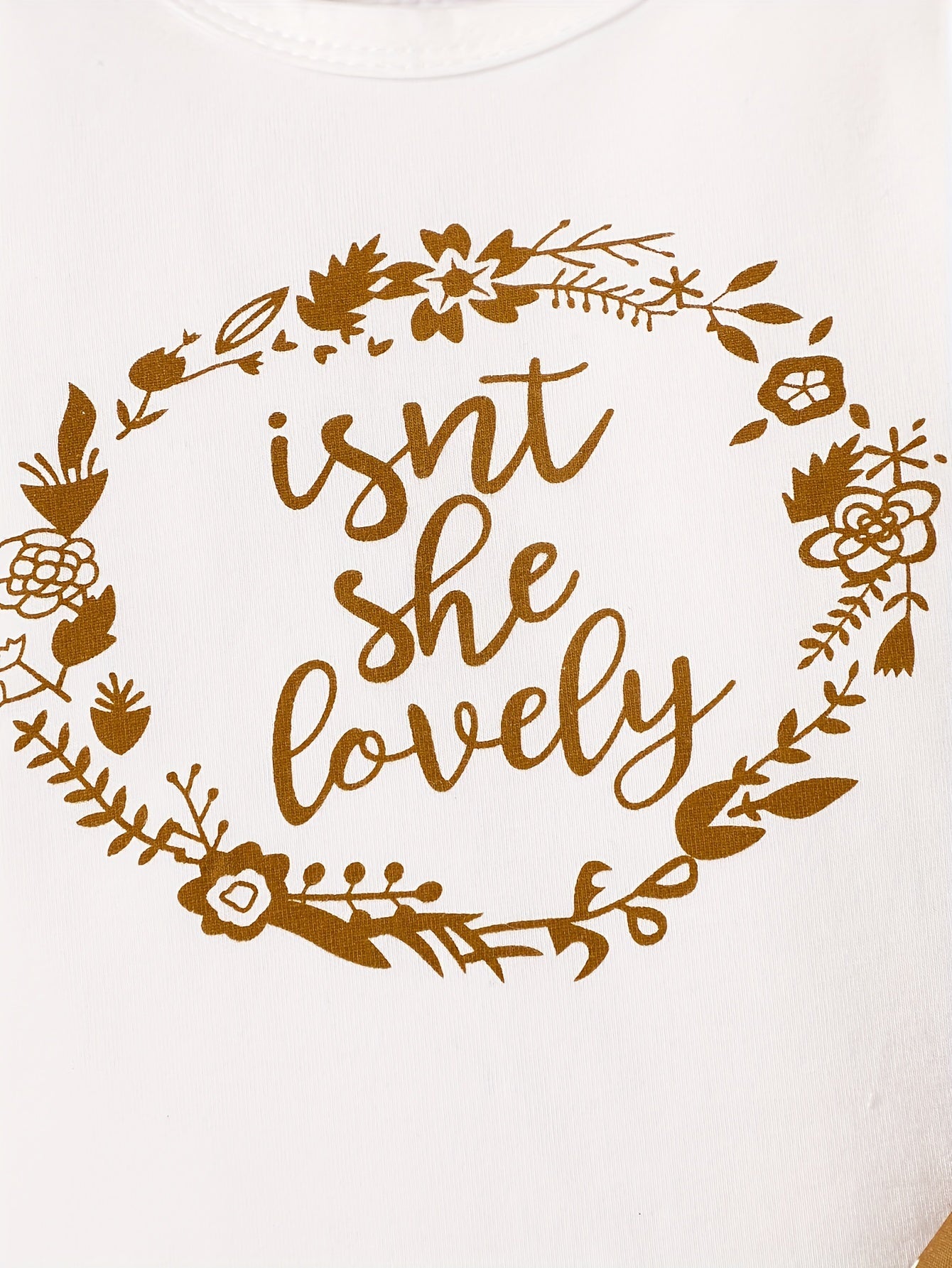 2pcs Baby Girl's Stylish Set, "Isn't She Lovely" Print Long Sleeve Onesie + Polka Dot Pants, Comfy Trendy Outfit Outdoor Clothing