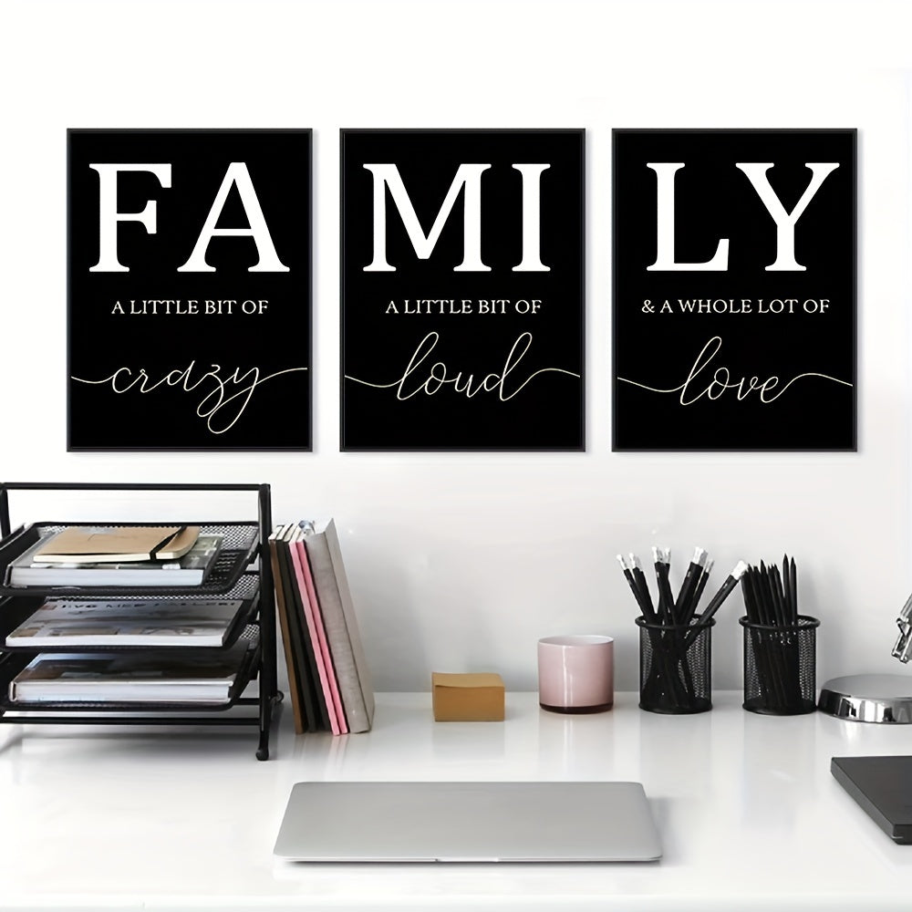 3pcs/set Frameless Home Decoration Luxury Living Room Pictures Decorative Paintings Minimalist Poster Canvas Wall Art Family Writing No Frame