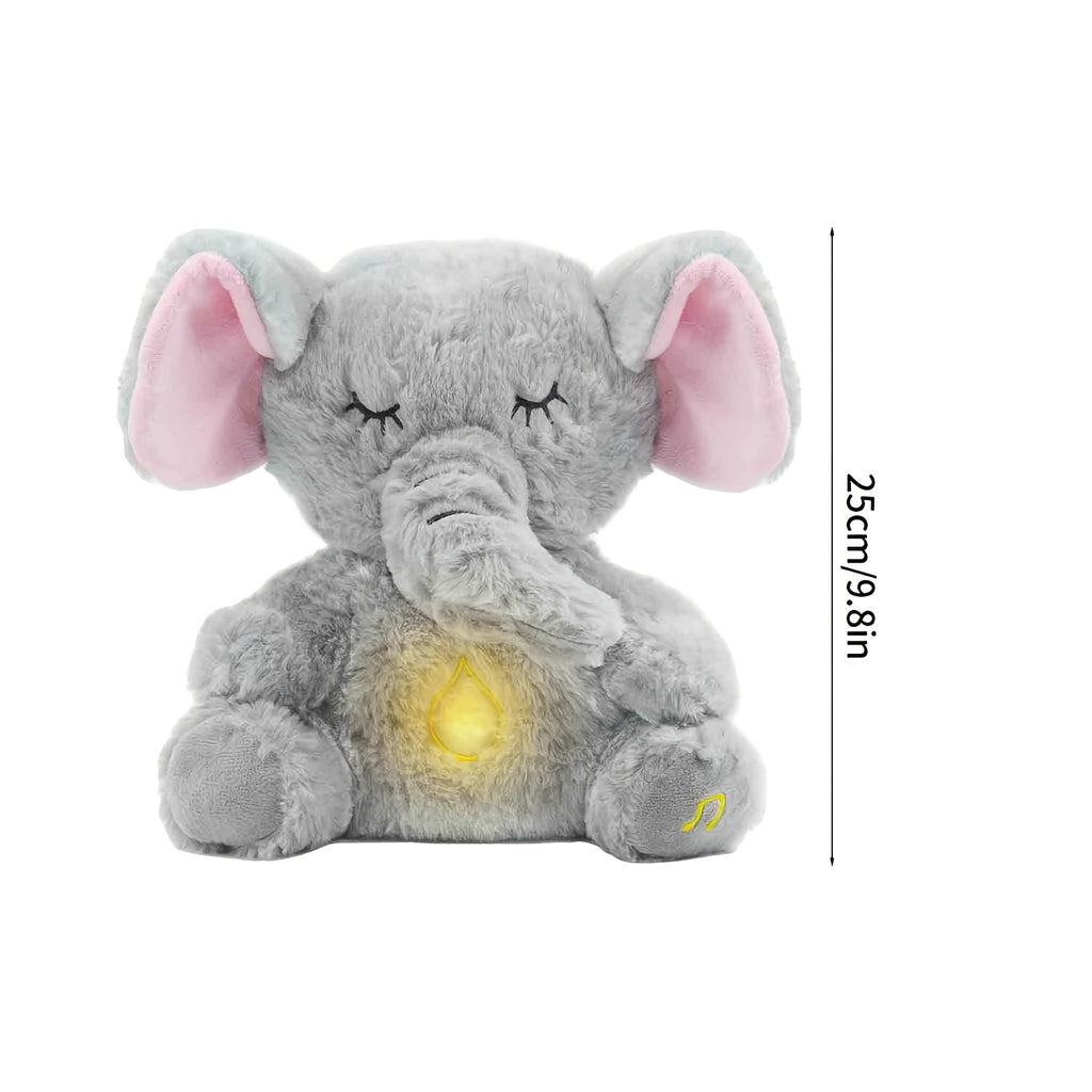 Breathing Stuffed Animal Calming Soothers for Sleep Heartbeat Plush with Music Lights and Rhythmic Breathing Motion Portable Plush Sound Machine, The Perfect Sleep Buddy, Baby Boy Gifts