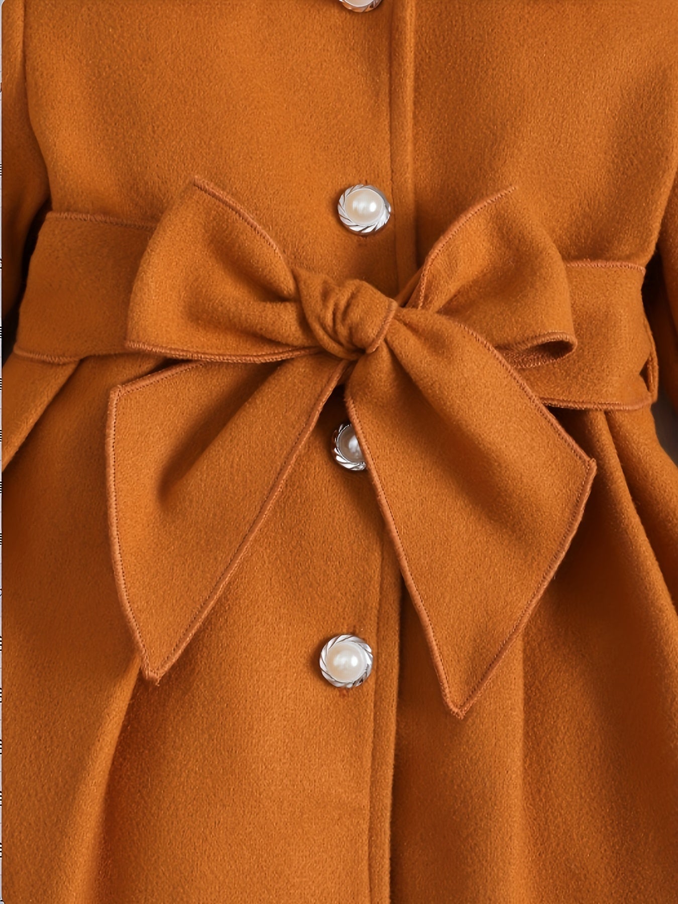 Baby's Elegant Fuzzy Collar Belted Coat, Button Front Warm Overcoat, Baby Girl's Clothing For Fall Winter Outdoor