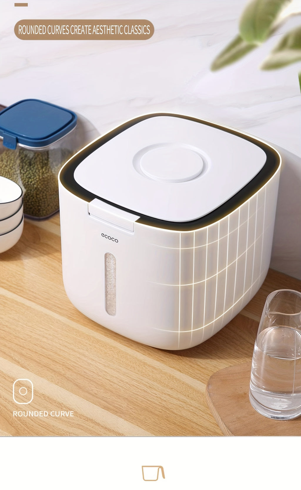 1pc Cylinder Rice Bucket, Insect-proof And Moisture-proof Thickened Containers For Rice, Cereals, Grains, Flours, Pet Food, Household Airtight Rice Dispenser, Food Storage Jar, Home Kitchen Supplies