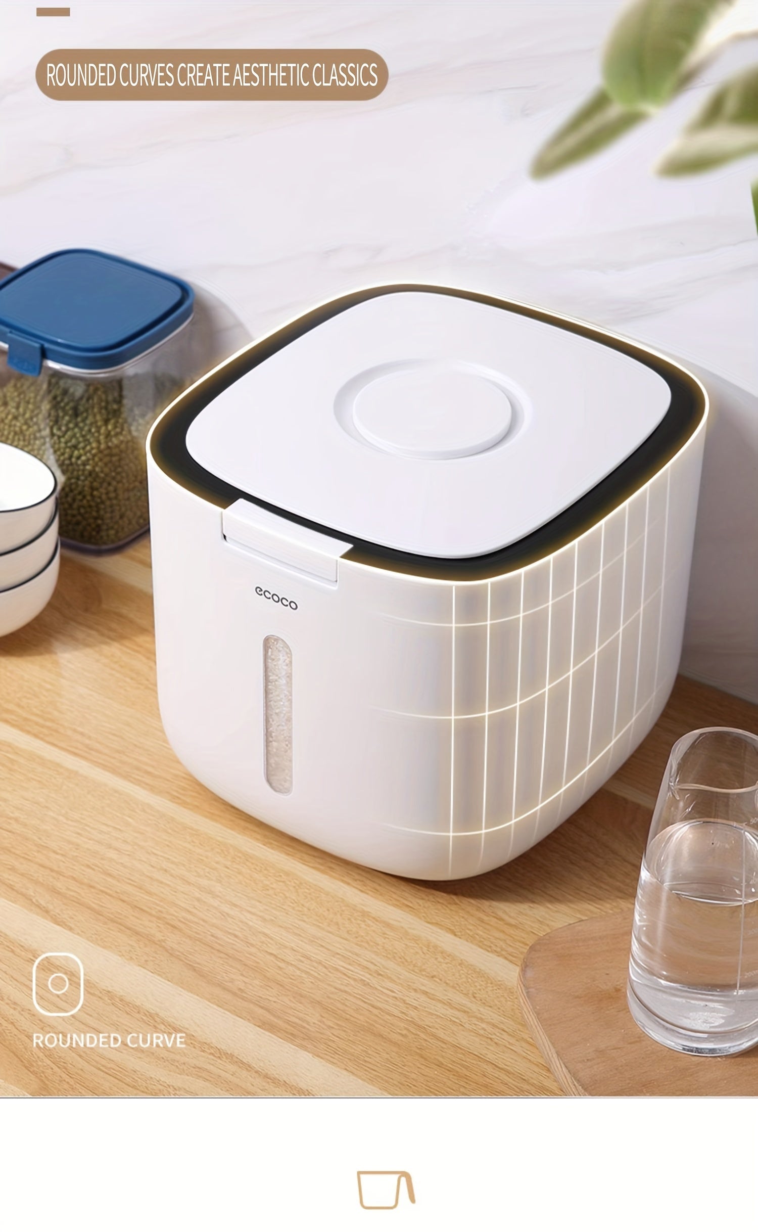 1pc Cylinder Rice Bucket, Insect-proof And Moisture-proof Thickened Containers For Rice, Cereals, Grains, Flours, Pet Food, Household Airtight Rice Dispenser, Food Storage Jar, Home Kitchen Supplies